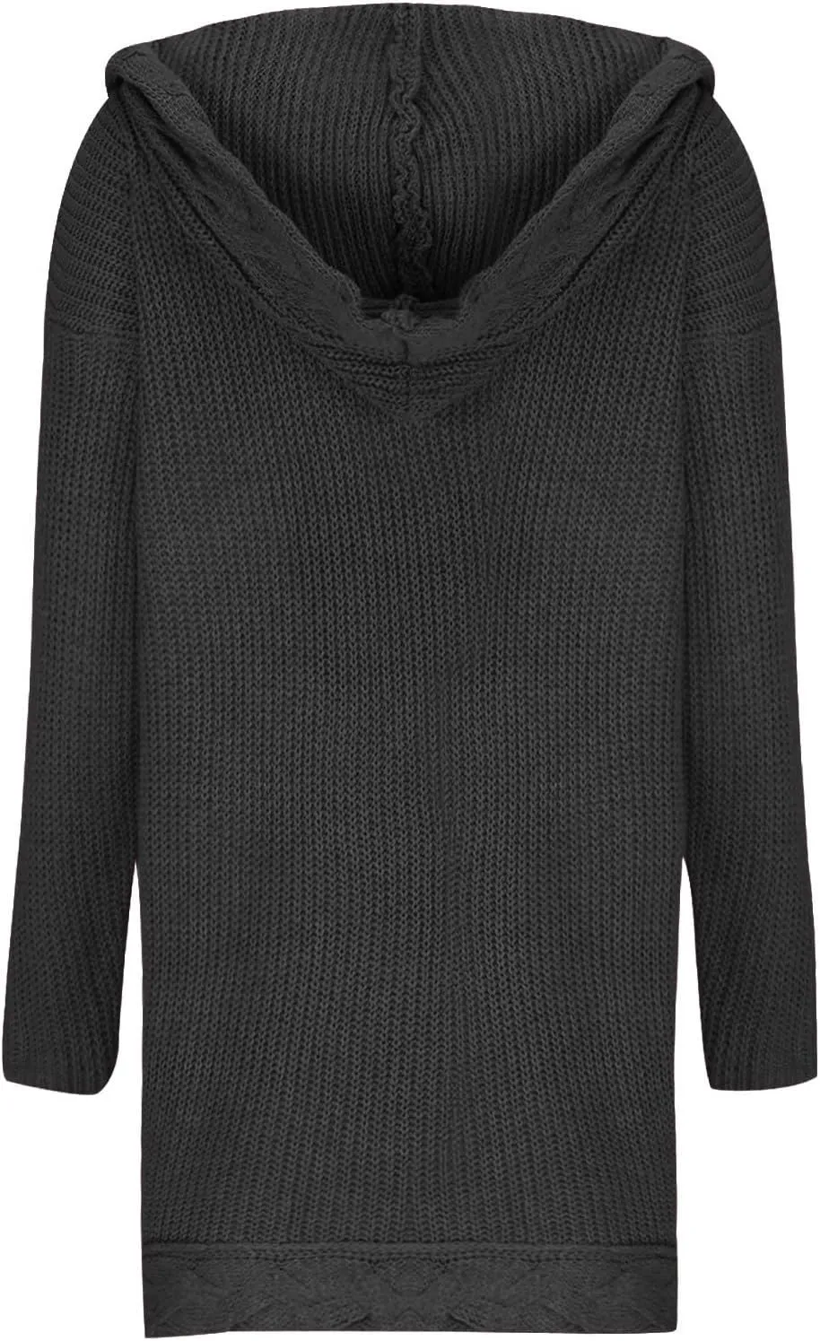 JOAU Women's Long Sleeve Soft Chunky Cable Knit Sweater Open Front Hooded Cardigans Outwear Casual Fall Winter Pockets Coat