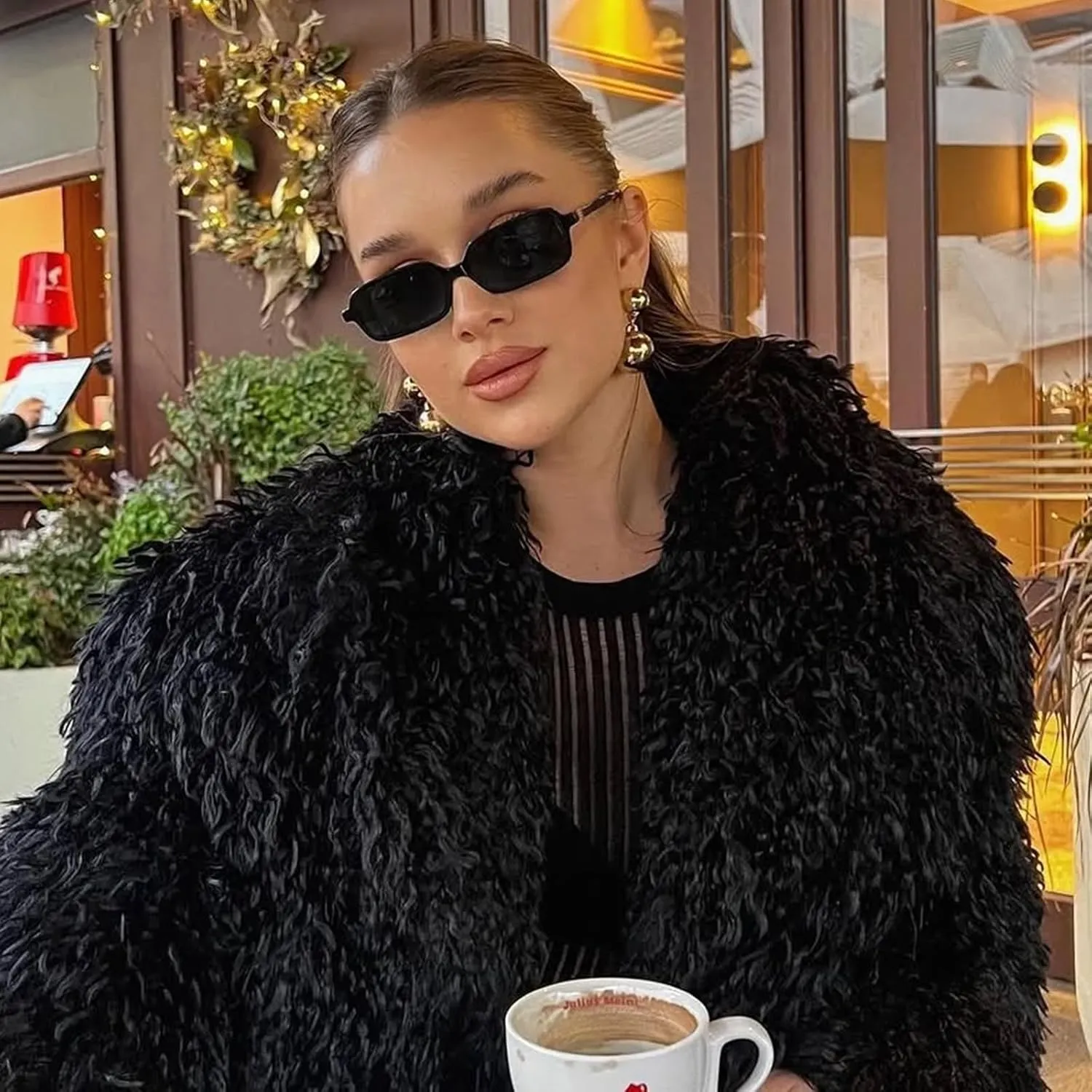 JUDOO Retro Rectangle Sunglasses for Women Men Narrow Vintage 90s Square Sunnies Rectangular Sunglasses Slim Cute Glasses