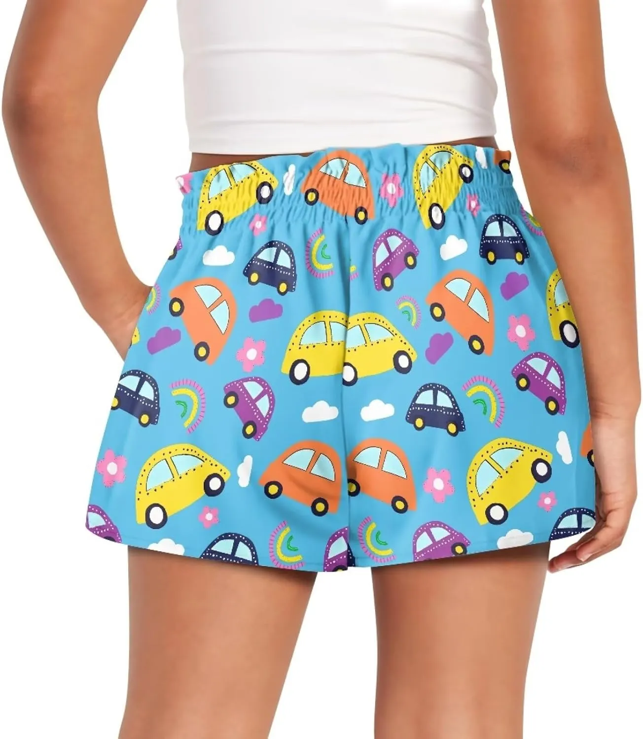 Kids Athletic Shorts for Girls High Waist Shorts 1-16Y Boys Swim Shorts with Pocket Novelty Graphic Shorts
