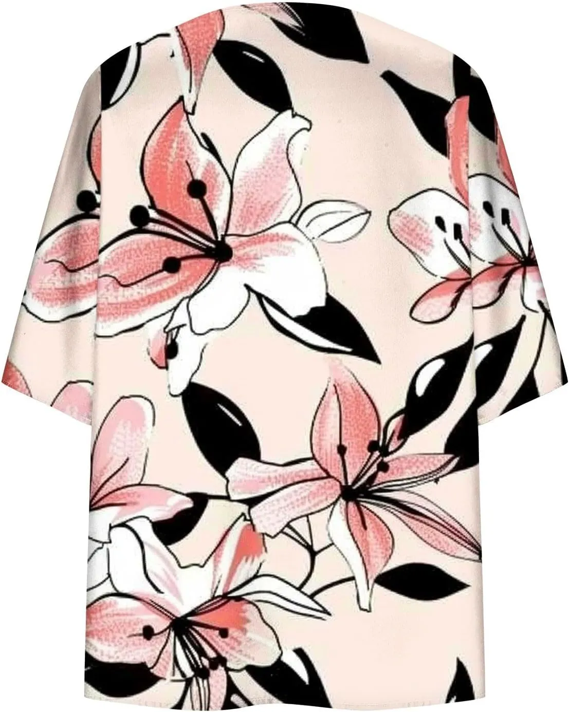Kimonos for Women Summer Chiffon Beach Cover Up Lightweight Open Front 3/4 Sleeve Cardigan Vacation Outfits