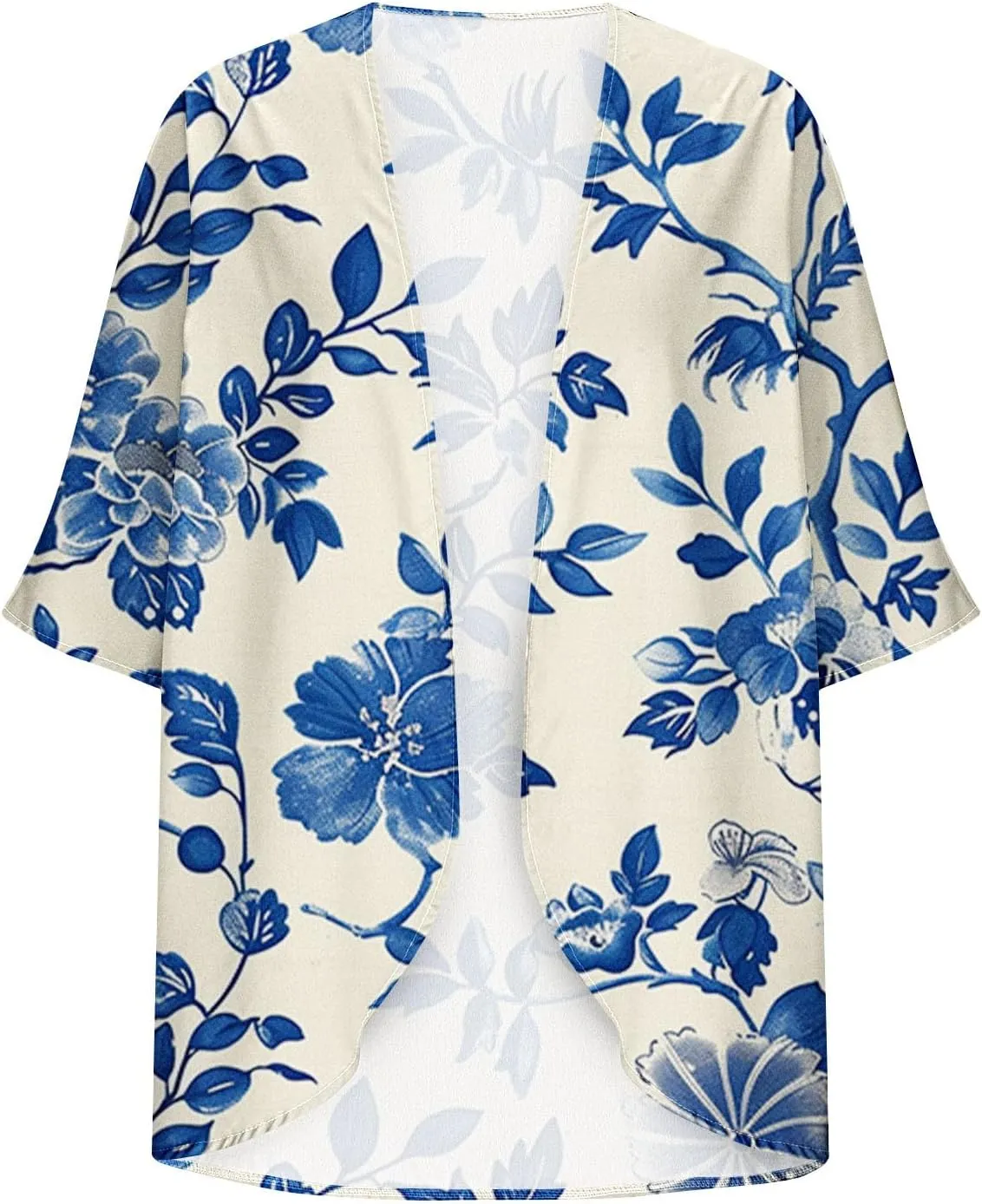 Kimonos for Women Summer Chiffon Beach Cover Up Lightweight Open Front 3/4 Sleeve Cardigan Vacation Outfits