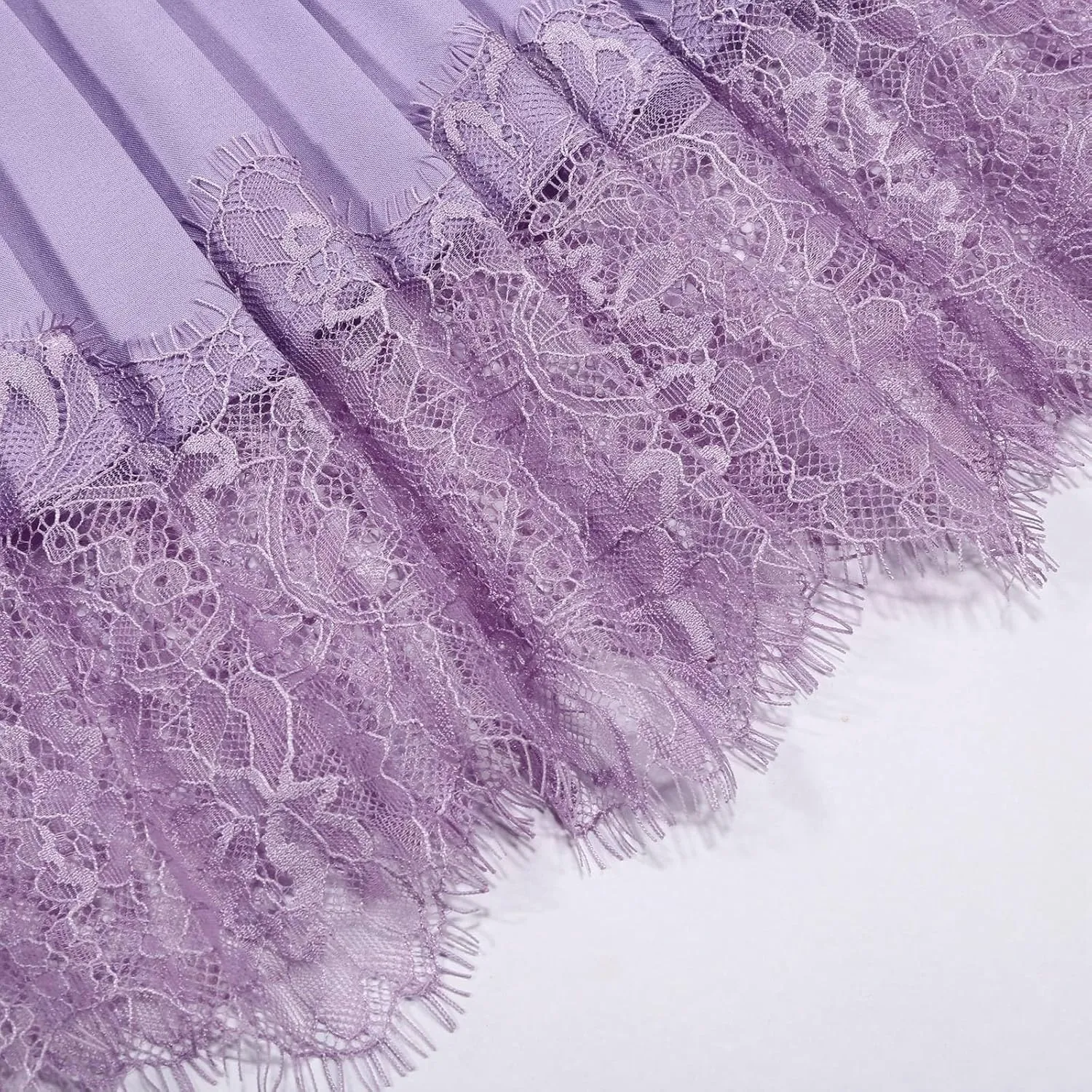 Knee Length Skirts for Women Double Ruffle Hem Lightweight Sheer Low Rise Dance Lace Patchwork Short Skirts Summer