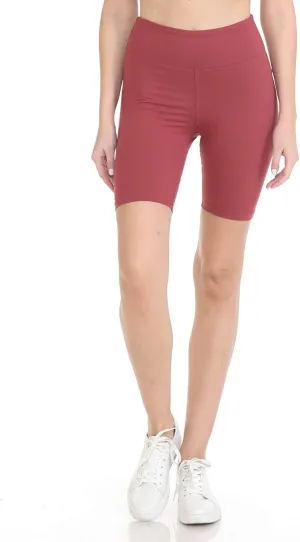 Leggings Depot Women's 10"/ 8"/ 5"/ 2" High Waist Active Running Shorts, Womens Biker Shorts