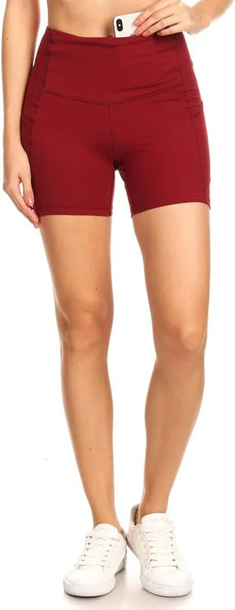 Leggings Depot Women's 10"/ 8"/ 5"/ 2" High Waist Active Running Shorts, Womens Biker Shorts