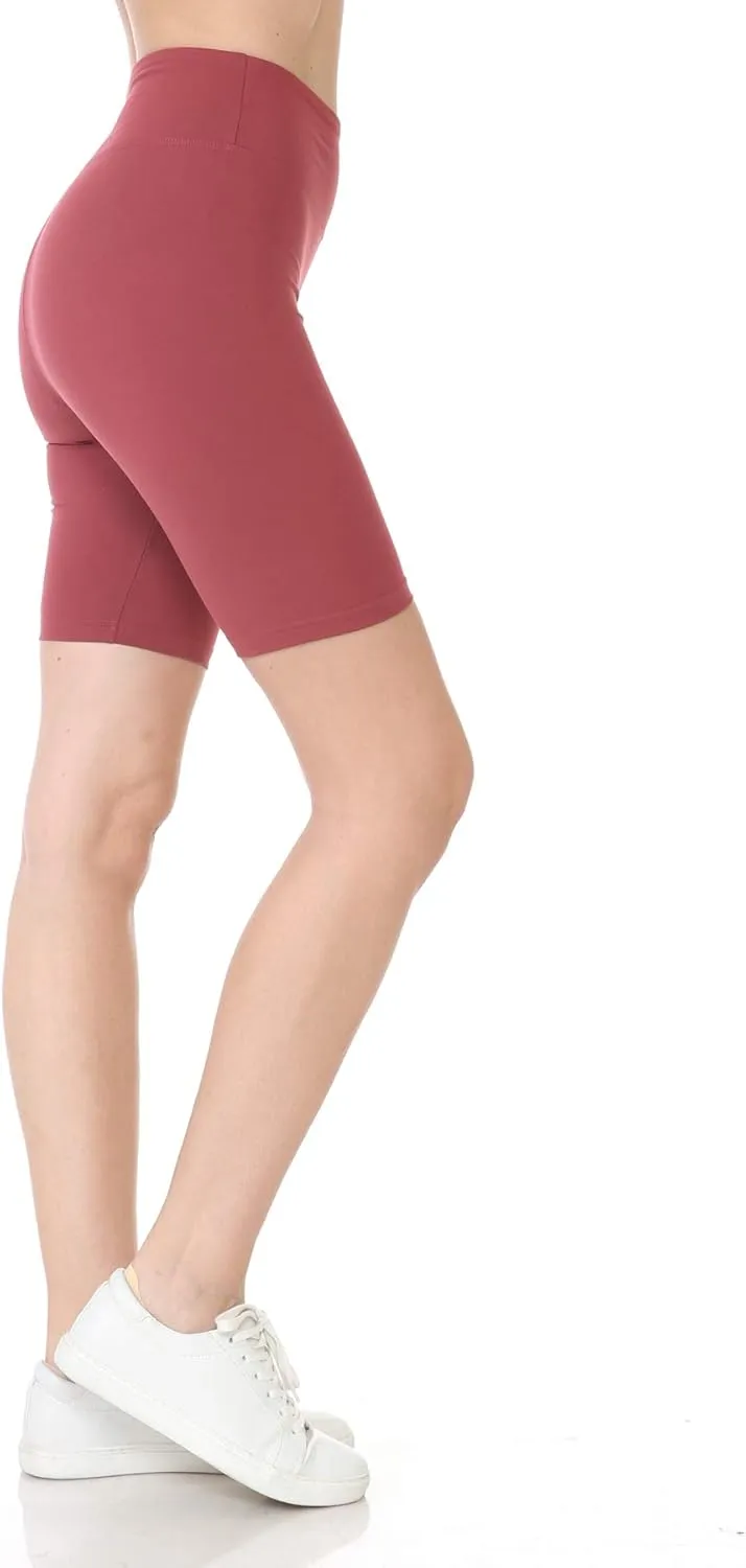 Leggings Depot Women's 10"/ 8"/ 5"/ 2" High Waist Active Running Shorts, Womens Biker Shorts