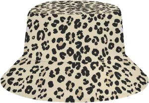 Leopard Print Bucket Hat Summer Sun Hat Fishing Cap for Men Women for Beach