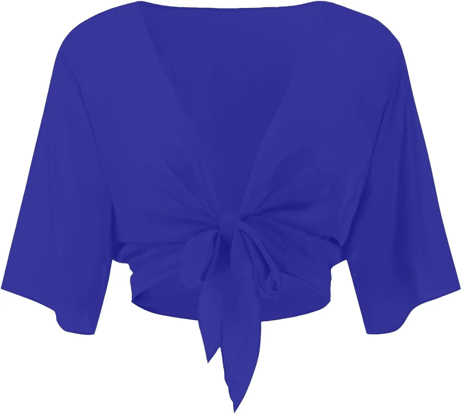 Lightweight Cardigans for Women Chiffon Sheer Shrug Short Sleeve tie Front Cardigan Summer Cropped Cardigan