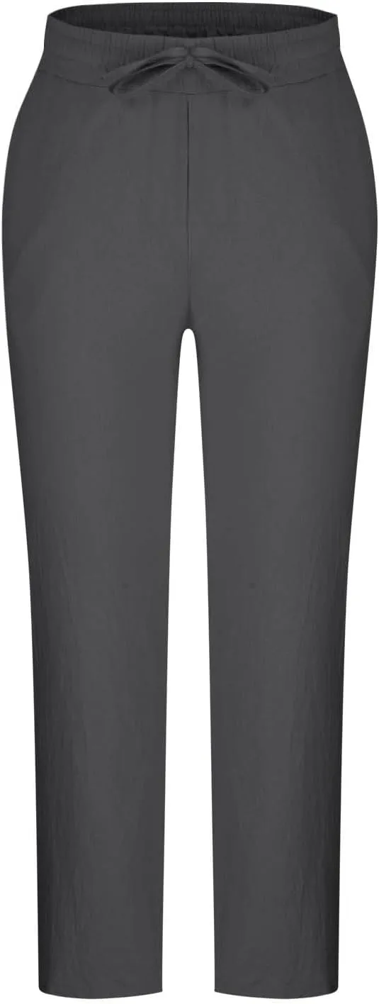Linen Pants Men,Lightweight Drawstring Mens Casual Pants Relaxed Fit Summer Beach Trousers with Pockets