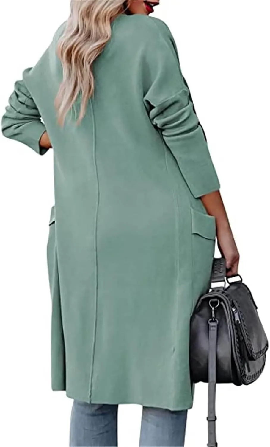 Long Cardigan Sweater for Women Trendy 2024 Oversized Knit Open Front Coatigans Casual Loose Lapel Trench Coat
