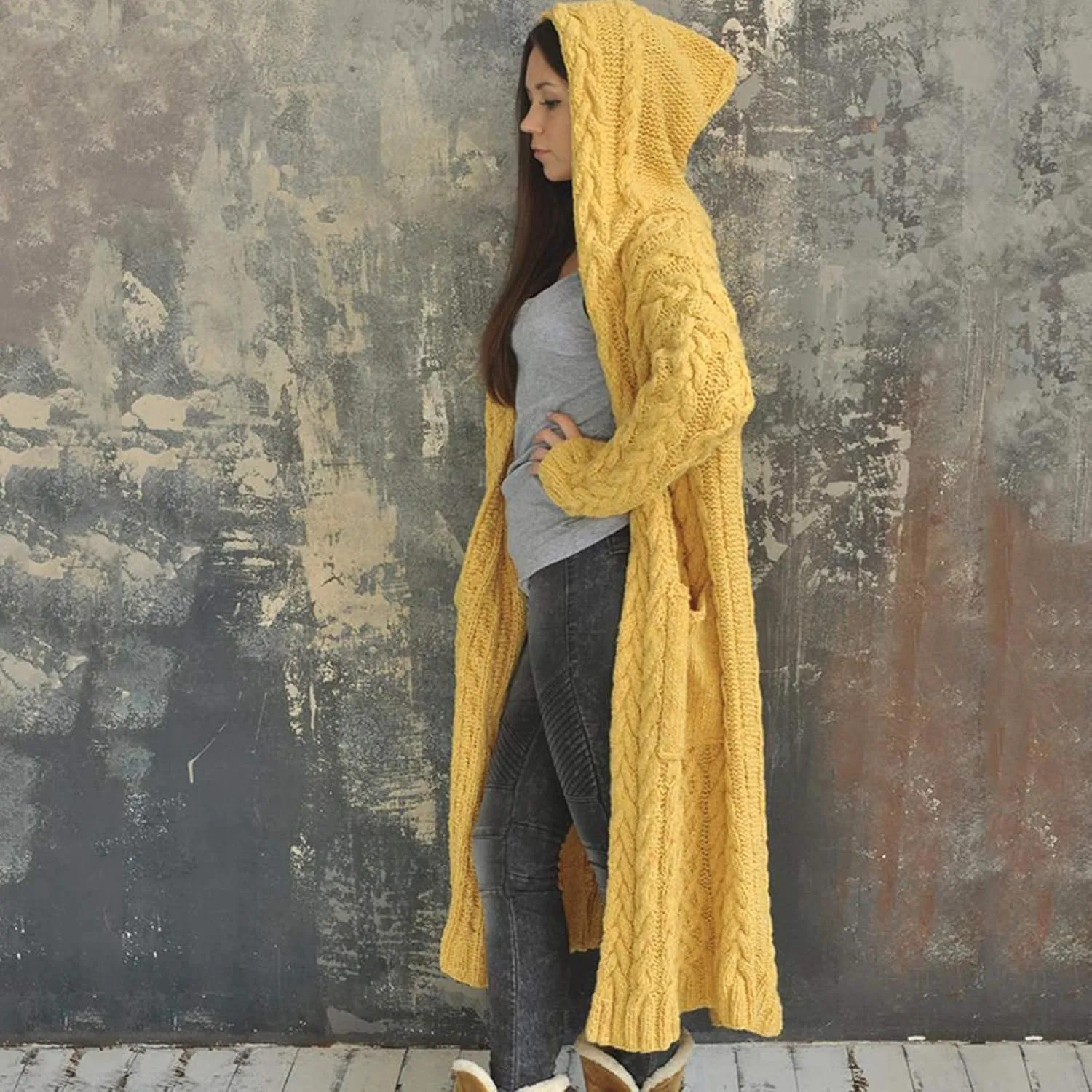 Long Cardigan Sweaters for Women Fall Winter Coats Cable Knit Casual Open Front Long Sleeve Sweater Plus Size Outercoat
