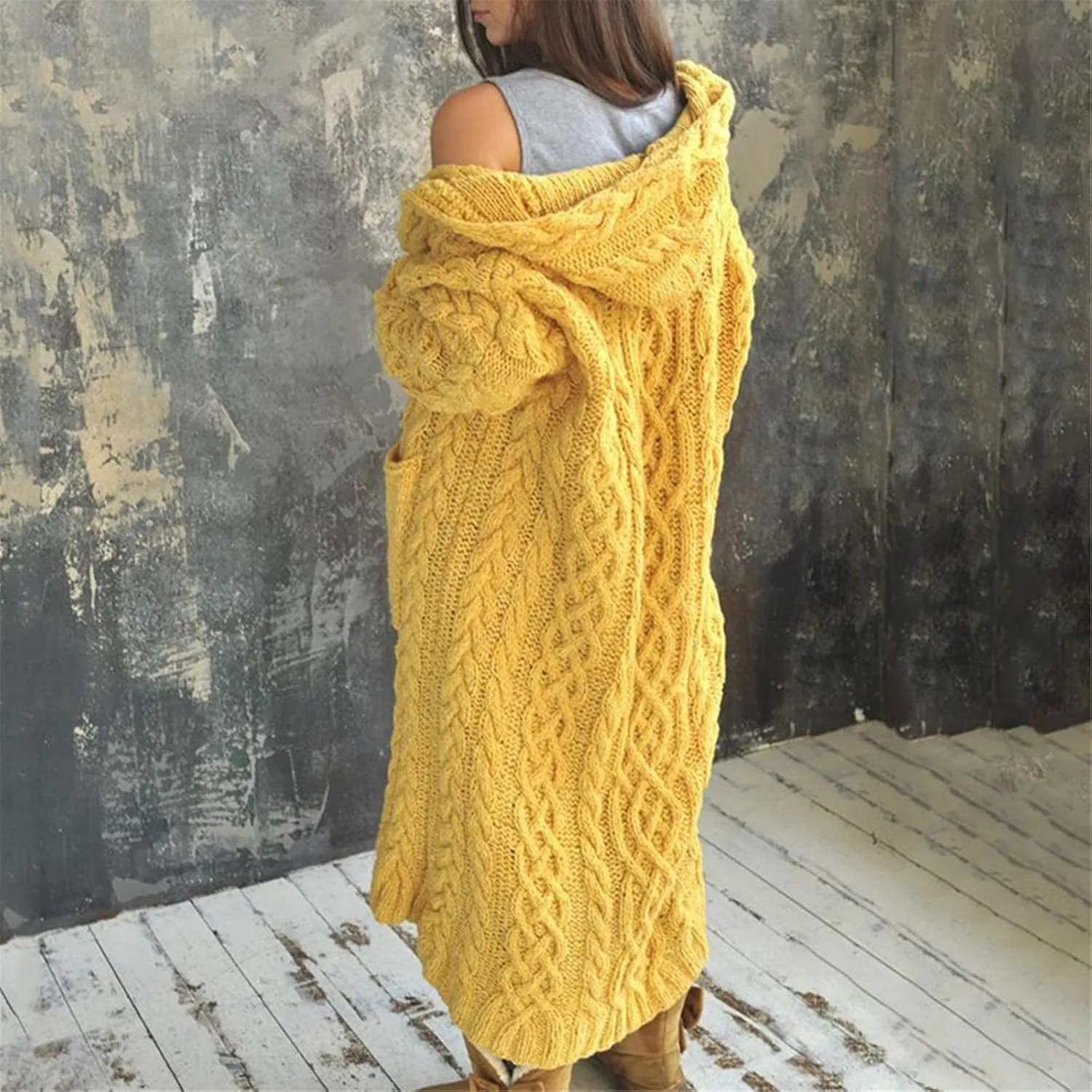 Long Cardigan Sweaters for Women Fall Winter Coats Cable Knit Casual Open Front Long Sleeve Sweater Plus Size Outercoat