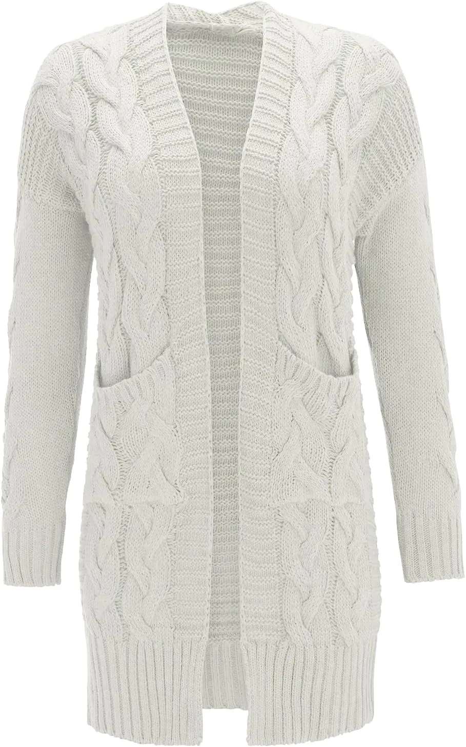 Long Cardigan Sweaters for Women Trendy Chunky Cable Knit Cardigans Open Front Long Sleeve Sweater Coat Outerwear