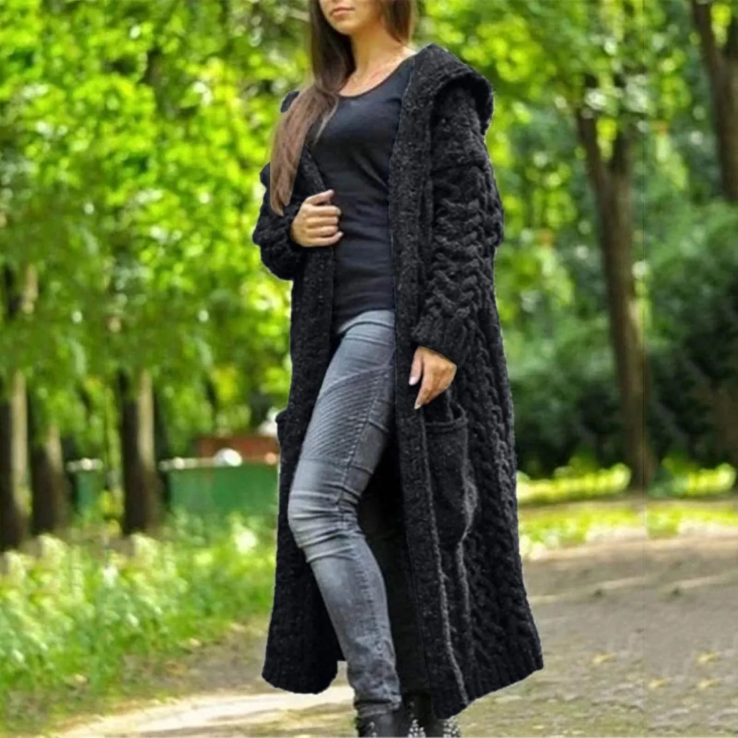 Long Cardigans Sweater for Women Jacket Open Front Knit Oversized Lightweight Sweater