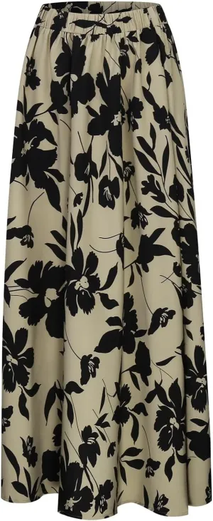 Long Flowy Floral Skirts for Women High Elastic Waist Summer Pleated A Line Maxi Smocked Boho Beach Skirts