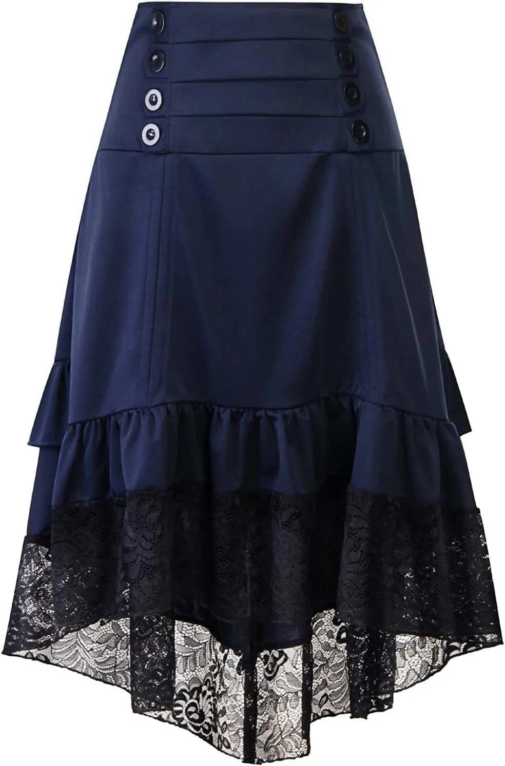 Long Skirts for Women Trendy Lace Patchwork Gothic Party Retro High Elastic Waist Halloween Dress Skirt Clubwear