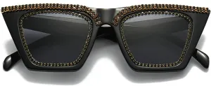 Luxury Crystal Diamond Sunglasses Women Vintage Cat Eye Party Eyewear Sparkling Rhinestone Gradient Color Oversized Shades