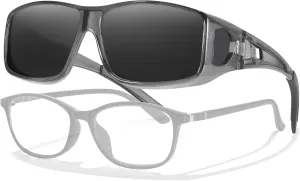 LVIOE Over Glasses Sunglasses Wrap Around Polarized Sunglasses for Men Women Fit Over Prescription Glasses with UV Protection