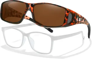 LVIOE Over Glasses Sunglasses Wrap Around Polarized Sunglasses for Men Women Fit Over Prescription Glasses with UV Protection