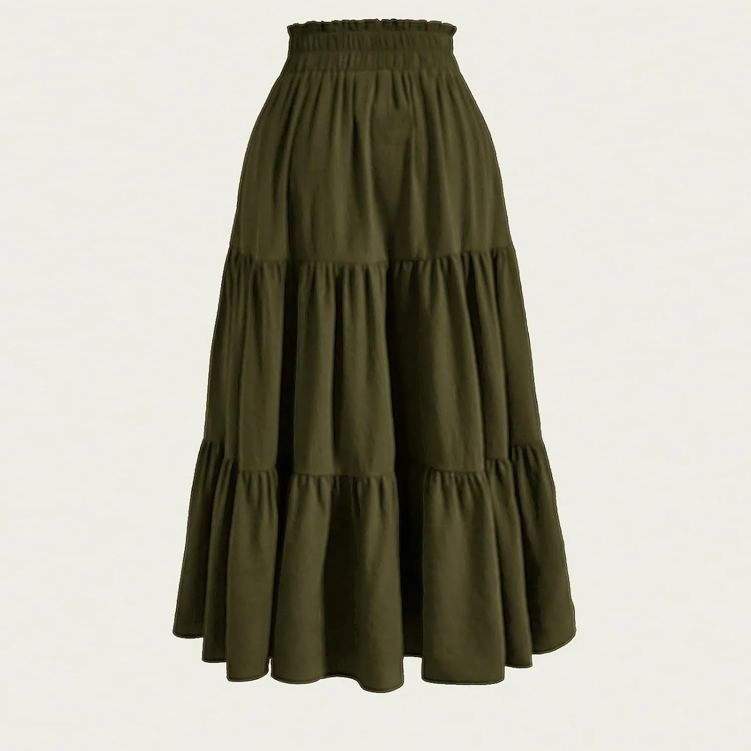Maxi Skirts for Women High Waisted Tiered A Line Long Skirt Drawstring Flowy Floral Pleated Summer Skirt with Pockets
