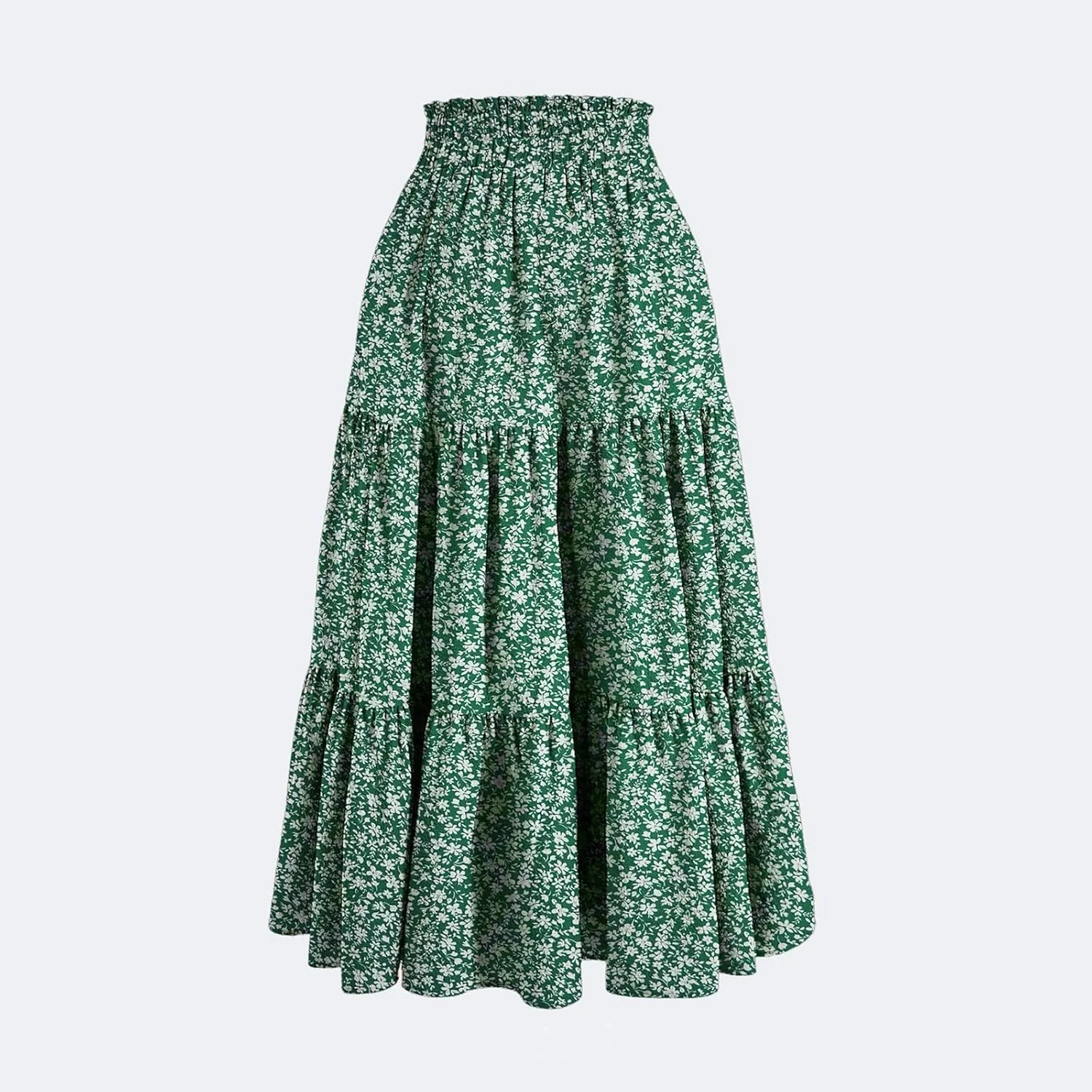 Maxi Skirts for Women Trendy Summer A Line Long Skirt Drawstring High Waisted Tiered Flowy Pleated Skirt with Pockets
