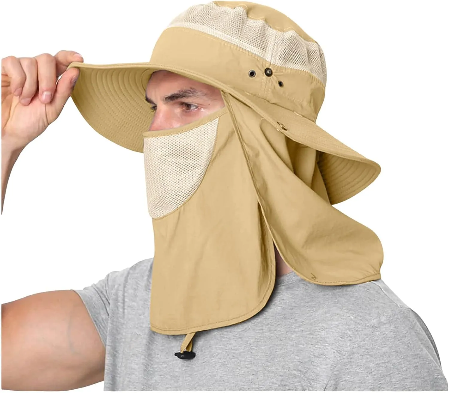 Men and Womens Summer Sun Hat Wide Brim Outdoor Hat Foldable Ponytail Bucket Cap for Beach Fishing Hiking Hat Hard Hat Sun Sh