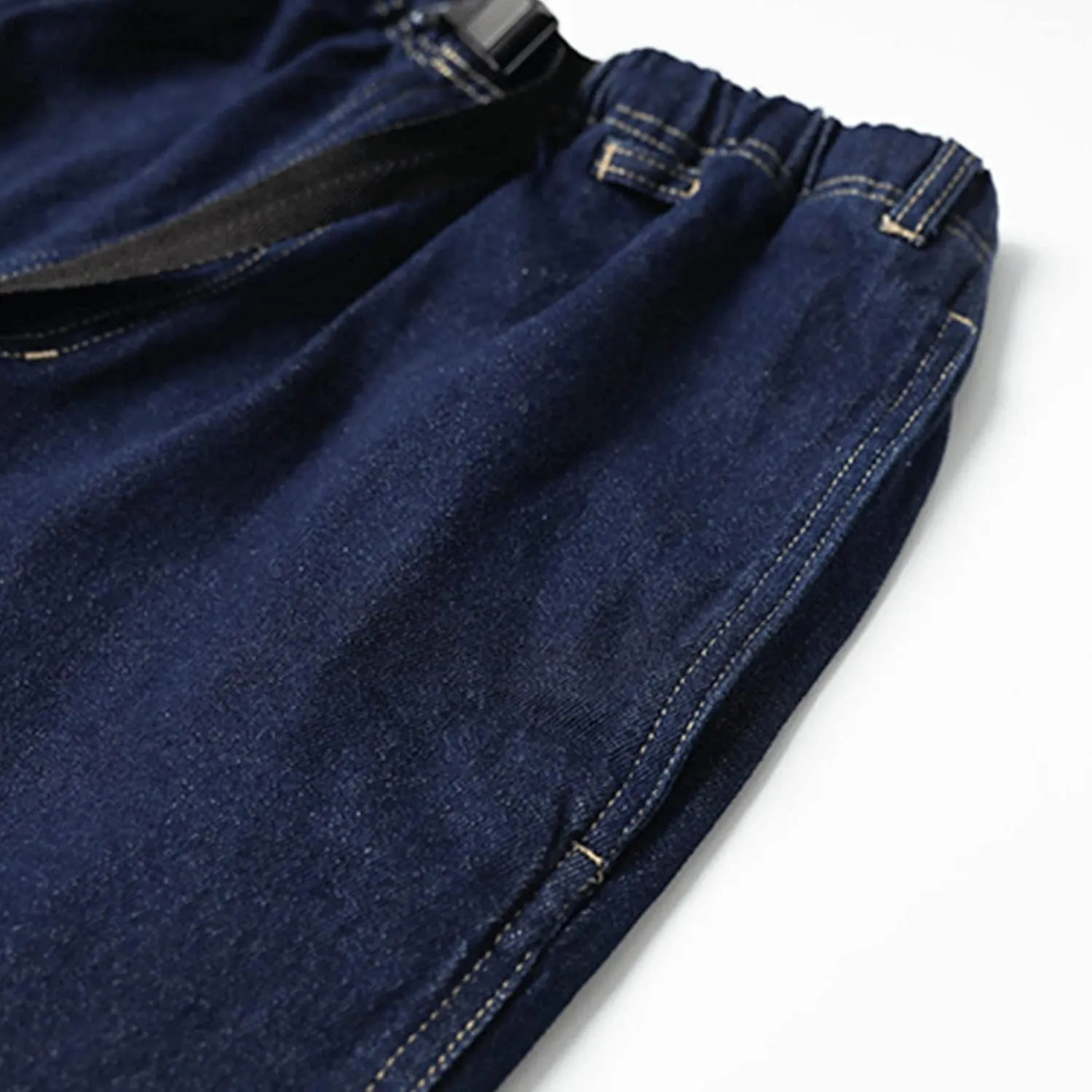 Men Elastic Jean Shorts Loose Fit Classic Cargo Denim Shorts Male Casual Relaxed Stretch Jean Shorts