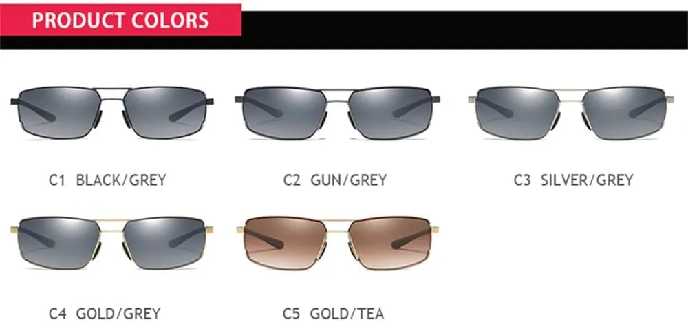Men Polarized Sunglasses Rimless Male Sun Glasses Ultra Light TR90 Driving Eyeglass(Gold Tea,one)