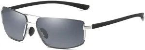 Men Polarized Sunglasses Rimless Male Sun Glasses Ultra Light TR90 Driving Eyeglass(Gold Tea,one)