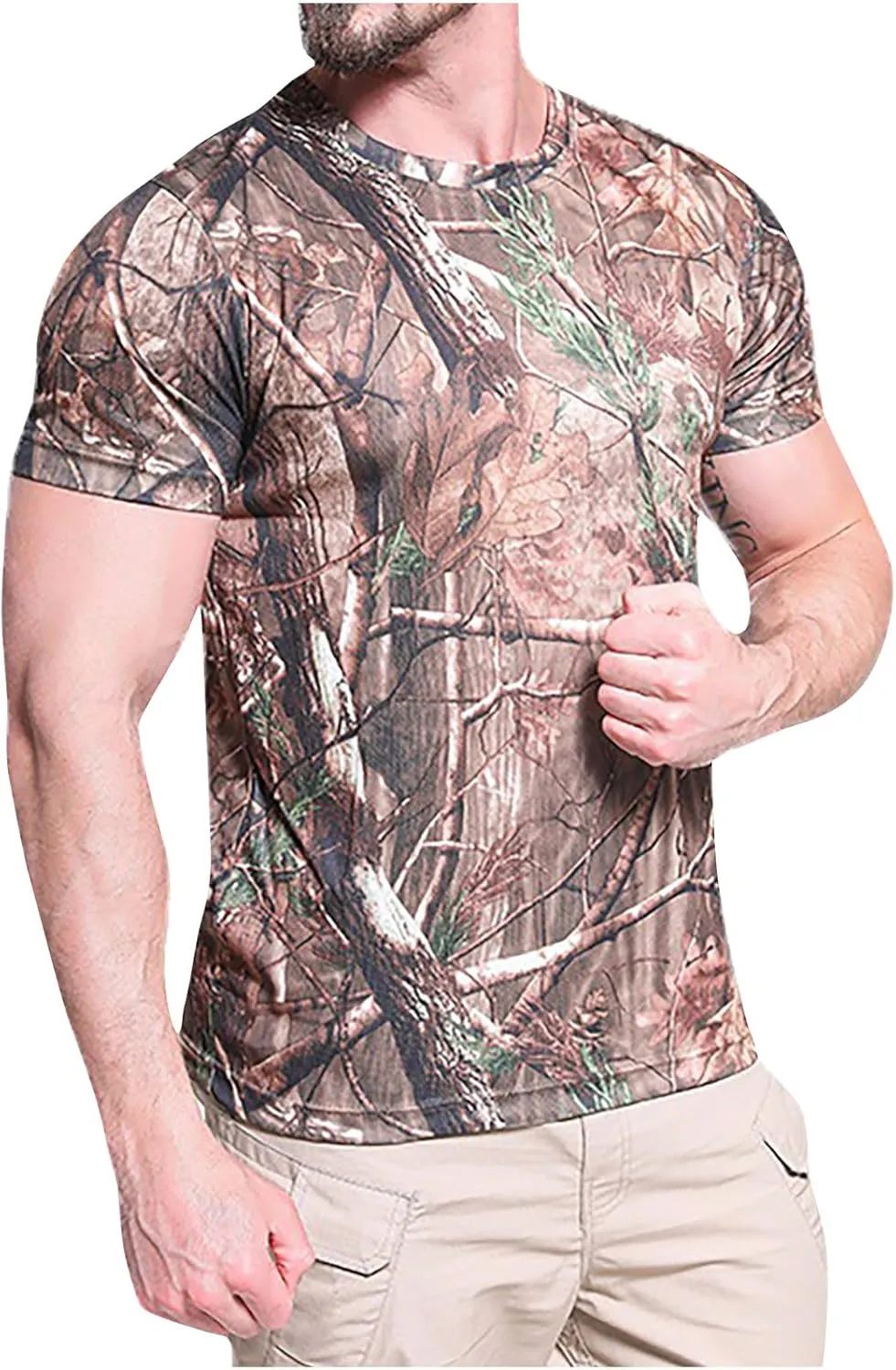 Men's Camouflage Hunting Shirts Long/Short Sleeve Performance Fishing Shirt Lightweight Quick Dry UPF 50  Sun Shirts