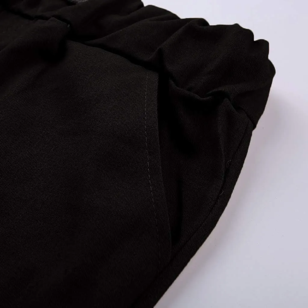 Men's Cargo Pants Casual Drawstring Multi-Pocket Solid Work Tie Feet Trousers Relaxed Fit Lightweight Sweatpants
