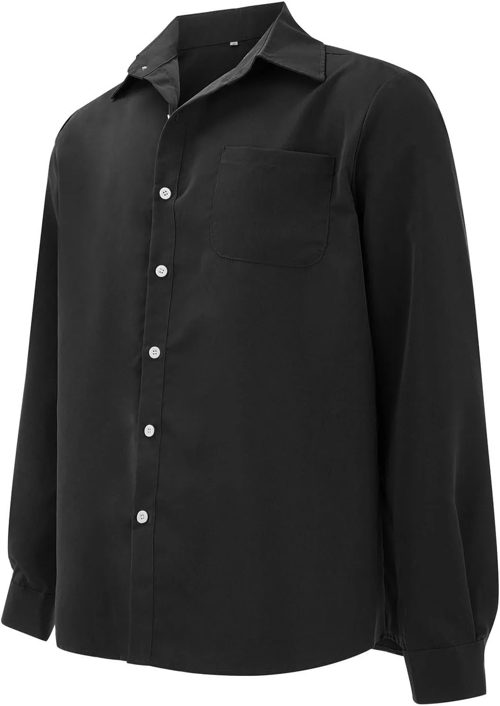 Mens Casual Button Down Shirts Slim Fit Solid Long Sleeve T Shirt Smart Gentleman Bussiness Work Golf Blouse Tees