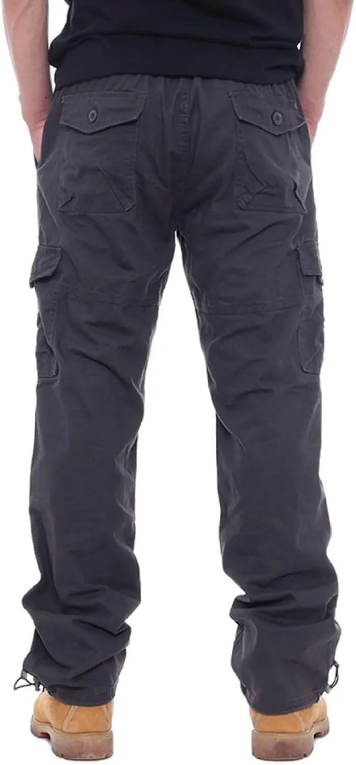 Men's Casual Relaxed Fit Cargo Pants, Multi Pocket Hiking Outdoor Jogger Pants Tactical Trousers