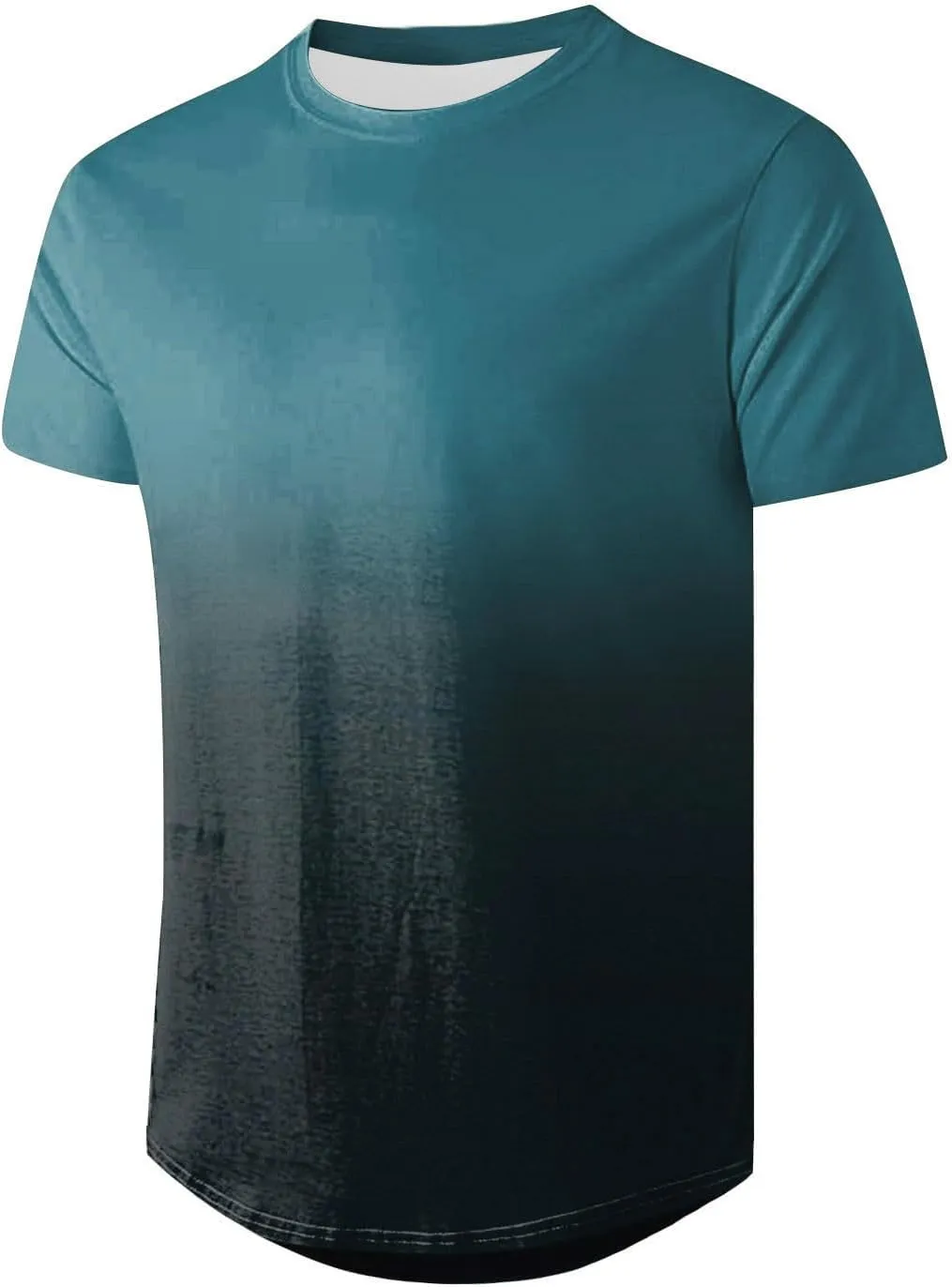 Mens Casual Shirts Short Sleeve Big and Tall Shirts Gradient Color Workout Graphic Tees Work T-Shirts Trendy Clothes