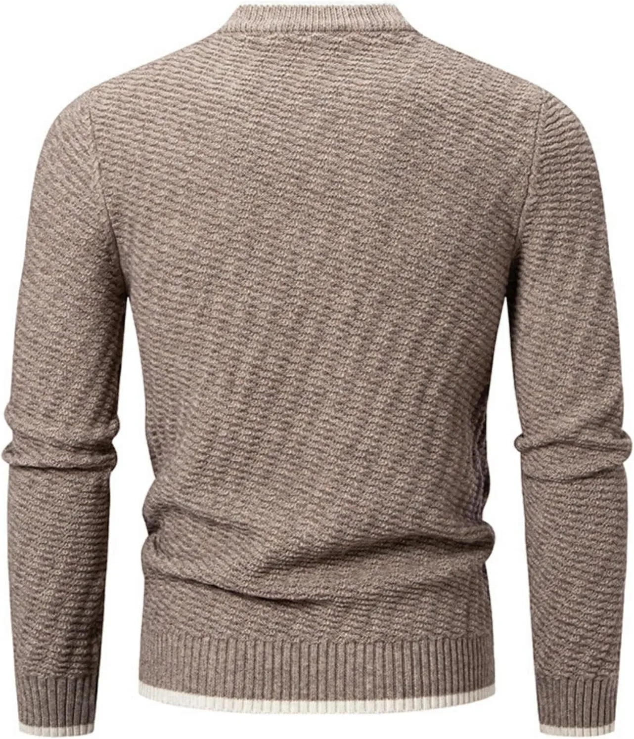 Men's Crewneck Sweater Slim Fit Lightweight Pullover Long Sleeve Solid Color Tops Ribbed Knitted Fall Fashion Sweater