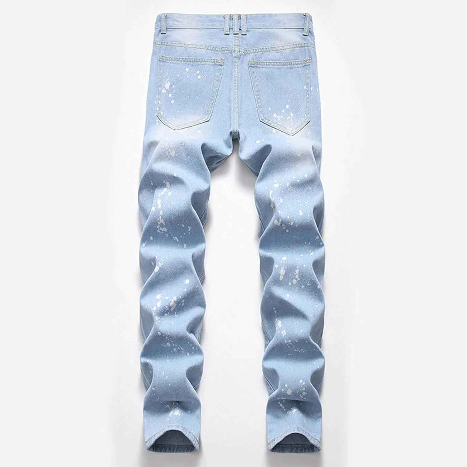 Mens Denim Shorts Ripped Jean Short Distressed Straight Fit Denim Shorts Casual Ripped Summer Denim Short Pants with Pockets