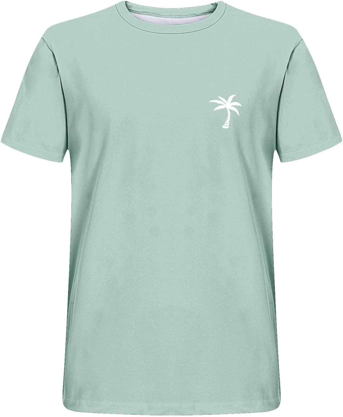 Mens Graphic T-Shirts Plus Size Summer Palm Tree Printed Tshirt Short Sleeve Casual Loose Fit Crew Neck Tee Tops