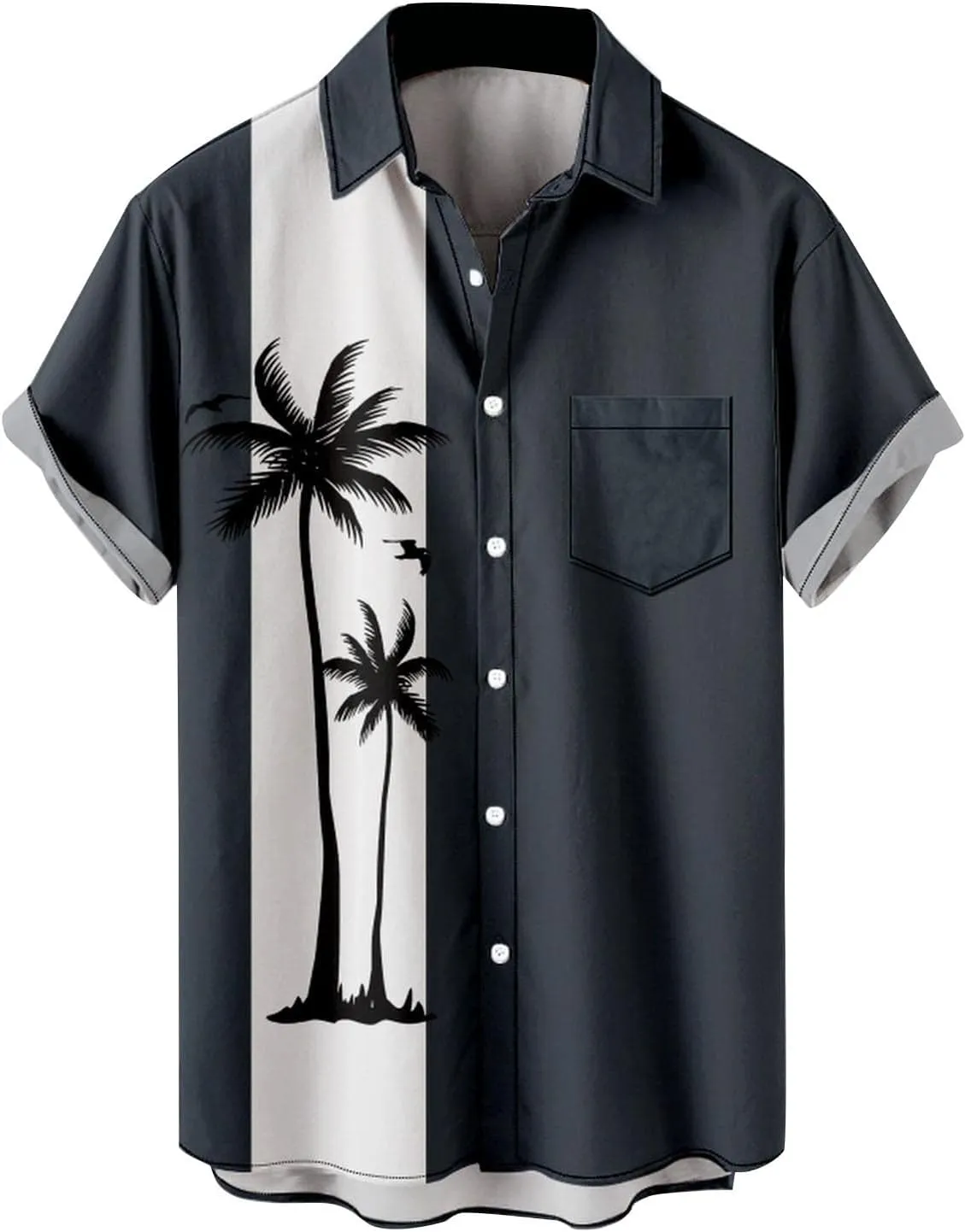Mens Graphic T-Shirts Summer Big and Tall Short Sleeve Button Down Shirt Casual Athletic Tee Top Hawaiian Beach Shirt