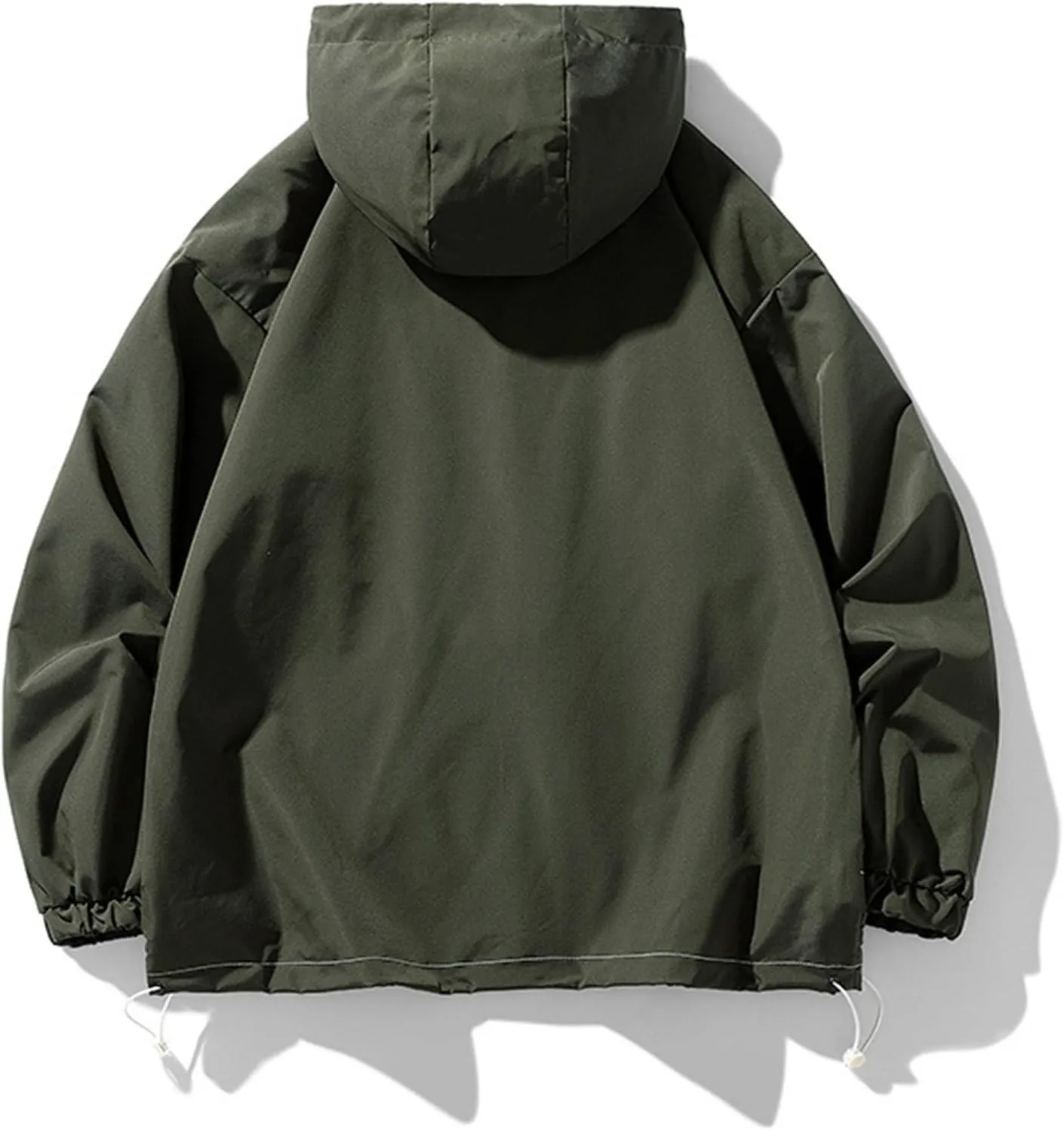 Mens Jacket Windproof with Hooded Outdoor Hiking Coat Lightweight Casual Windbreaker Coats Classic Workwear Hoodie