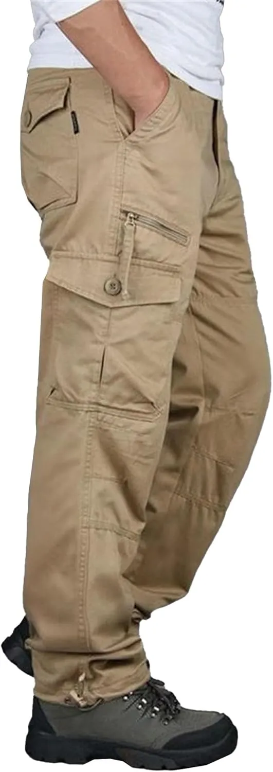 Men's Lightweight Casual Streetwear Pants Straight Leg Outdoor Hiking Pants Relaxed Fit Fashion Cargo Trousers