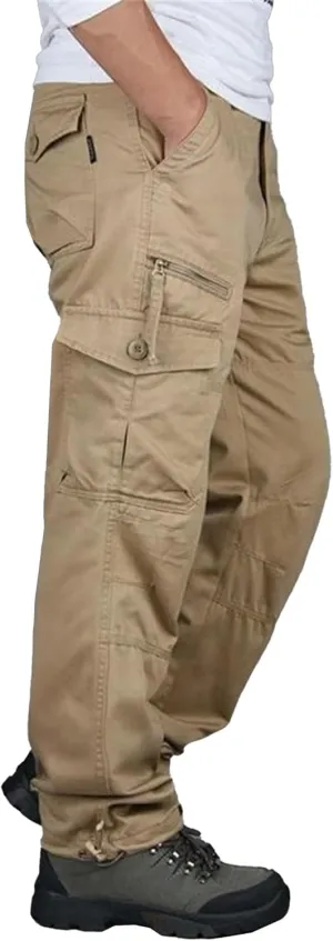 Men's Lightweight Casual Streetwear Pants Straight Leg Outdoor Hiking Pants Relaxed Fit Fashion Cargo Trousers