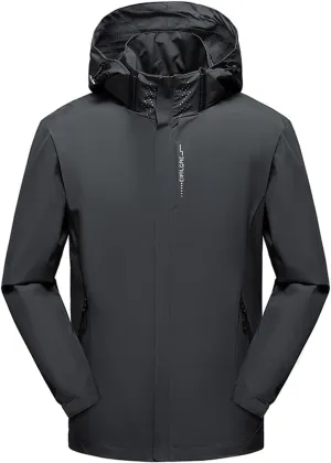 Men’s Lightweight Windbreaker Jacket Breathable Windproof Hooded Wind Coat Hiking Running Golf Travel Full Zip Jacke