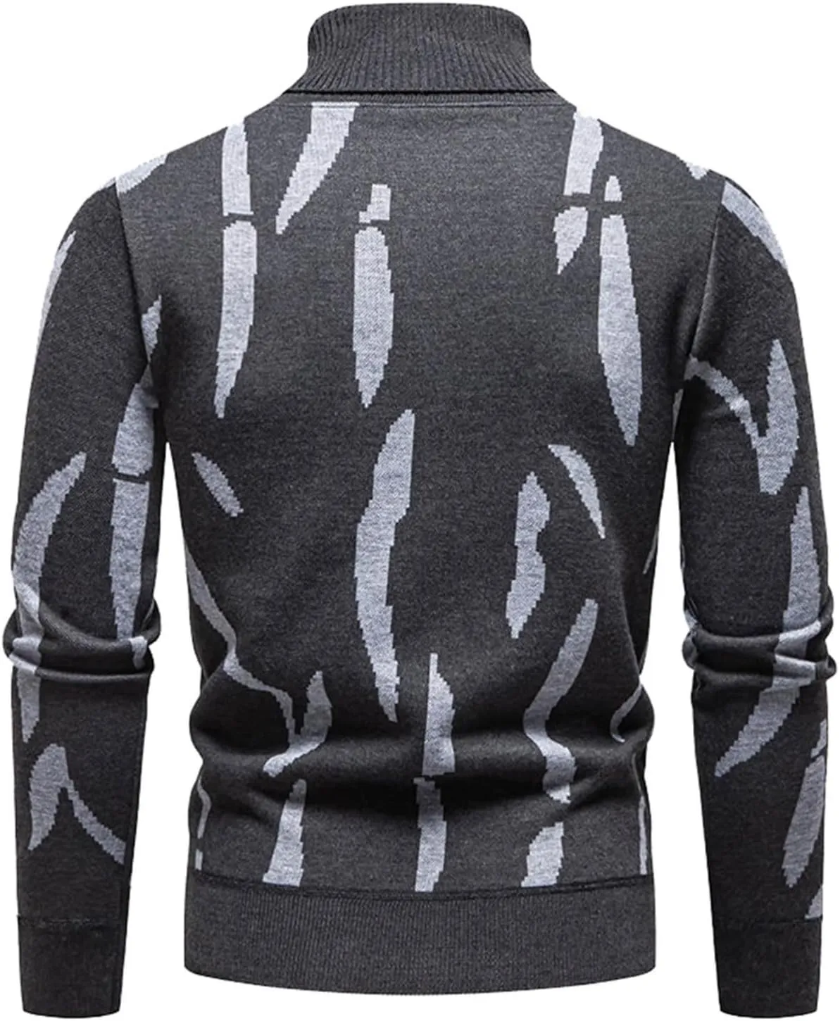 Men's Mock Turtleneck Sweater Long Sleeve Graphic Pullover Lightweight Slim Fit Tops Knitted Thermal Fall Sweater