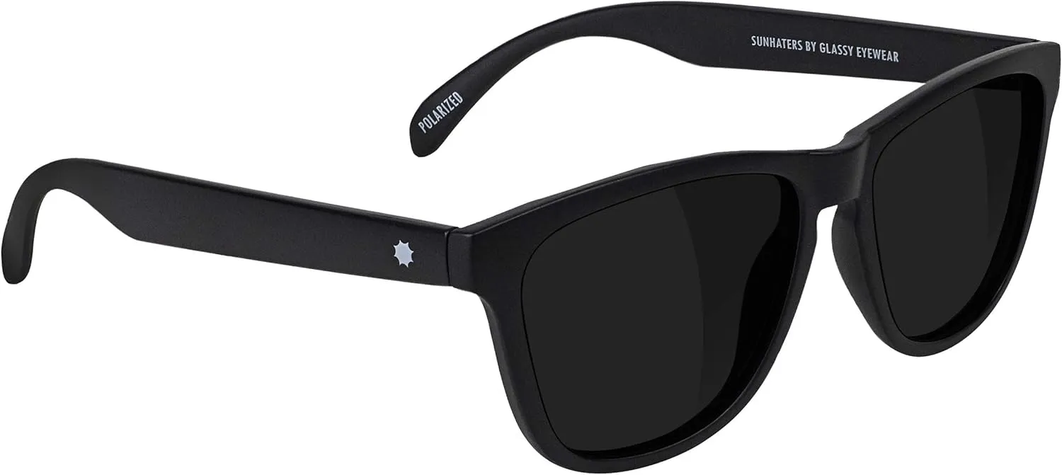 Men's Polarized Deric Rectangle Sunglasses 100% UV Protected Matte Black Frame