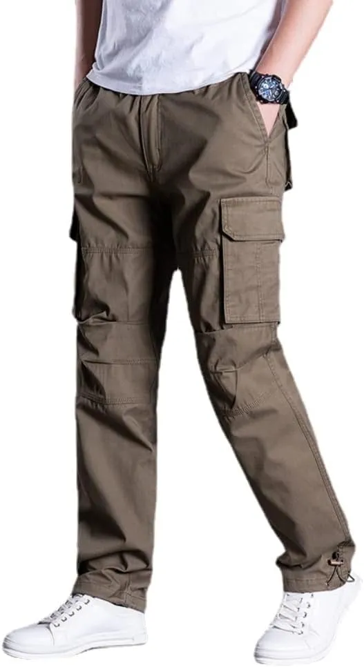 Men's Ripstop Relaxed-Fit Cargo Pants?Multi Pocket Combat Work Pants?Hiking Work Trousers