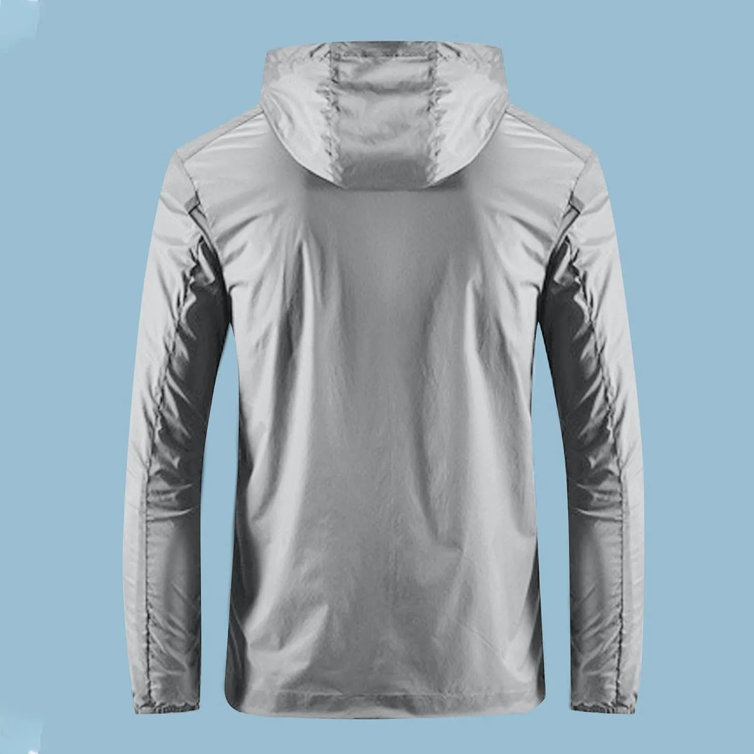 Mens UPF 50  Sun Protection Jacket Summer Quick Dry Lightweight UV Sun Shirts Outdoor Hiking Fishing Full Zip Hoodie