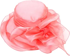 Mesh Sunshade Hat Flower Temperament Wedding Dress Hat Sun Dome Large Brim Hat Fashion Hat Buckets Spring Summer