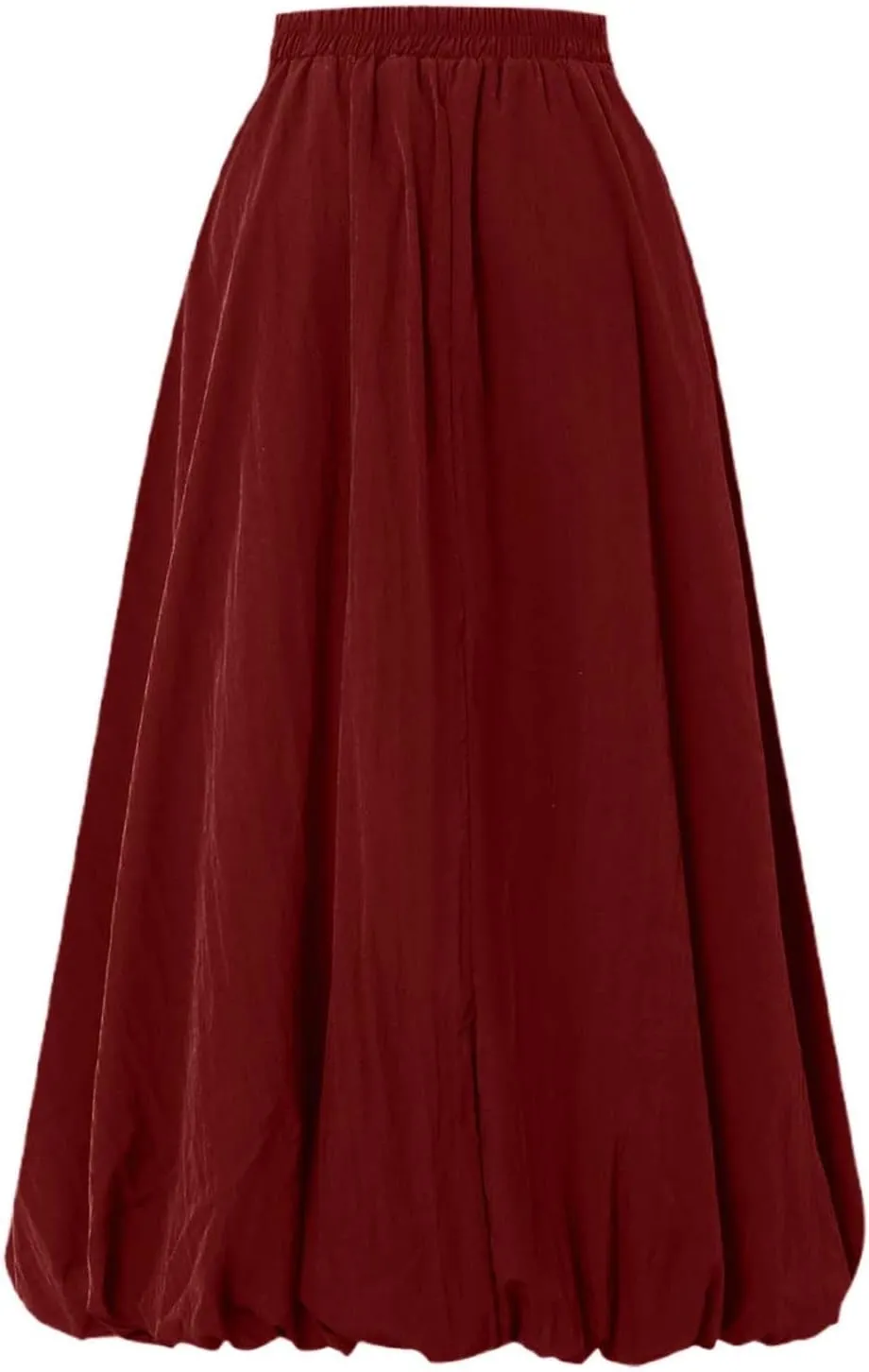 Midi Skirts for Women Flowy High Elastic Waist Tummy Control Loose Solid Color Maxi Skirts for Summer Vacation