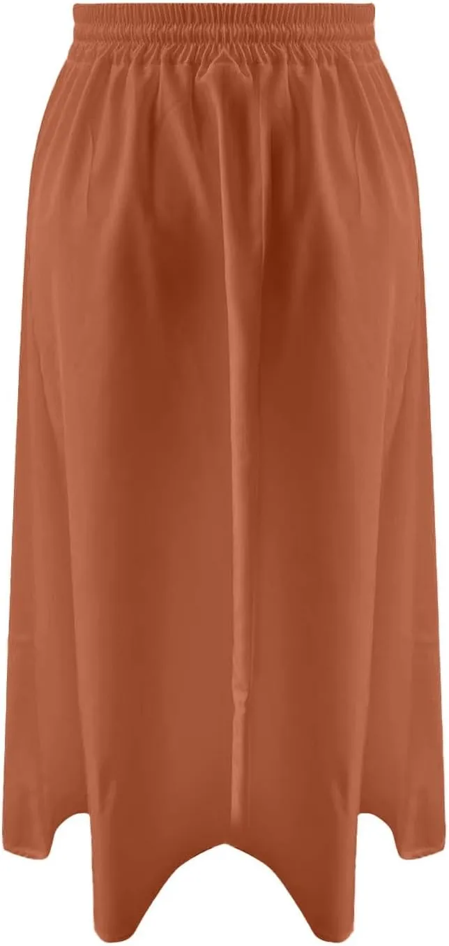 Midi Skirts for Women Summer Casual Flow A Line Elastic Tie Waist Swing Long Skirt Dress with Pockets Trendy Outfits