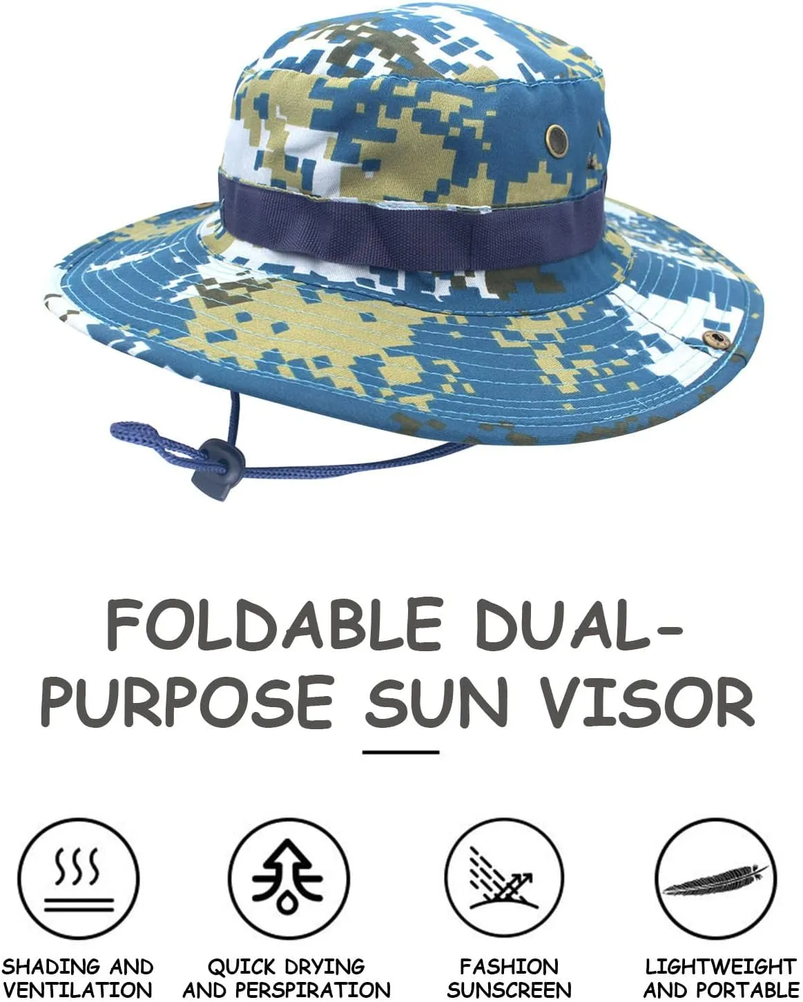 Military Tactical Boonie Hats for Men Women Camo Visor Bucket Hats Outdoor Hunting Fishing Caps Casual Safari Sun Hat