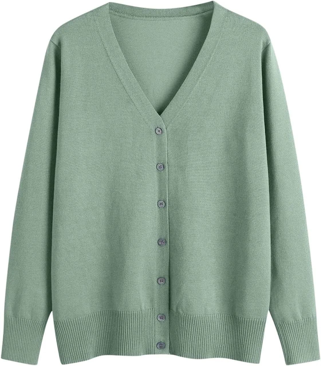 MRGIINRI Womens 2024 Fall Cardigan Sweaters Lightweight V-Neck Long Sleeve Open Front Button Up Knitted Cardigans Outerwear